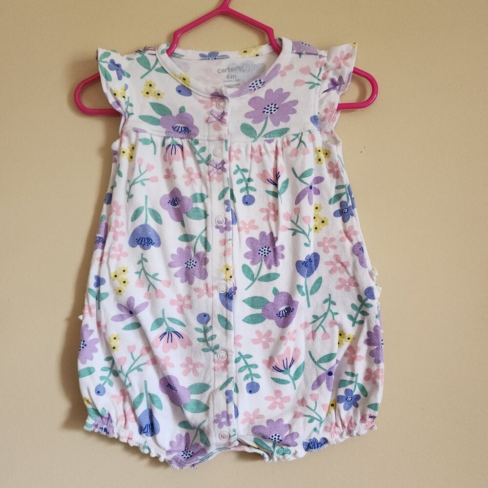 Carters - Floral Baby Girl Romper Size 6 Months